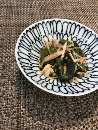 さば缶で時短!さばとみょうがの中華風ごま酢和え