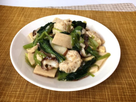 高野豆腐と鶏団子のあんかけ風