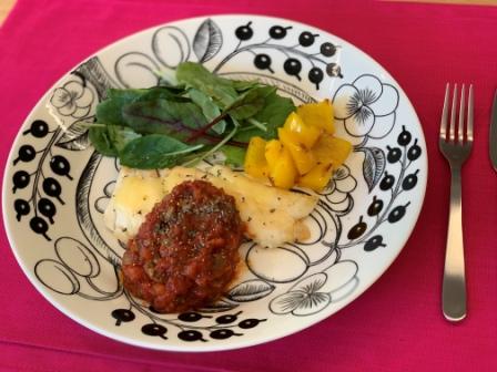 たいのチーズ焼き~トマトソースがけ~